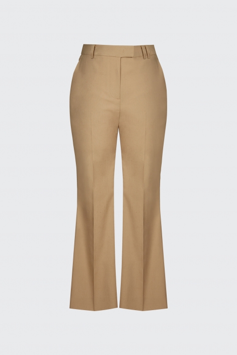 [40% OFF]Sand linen cropped flare trousers