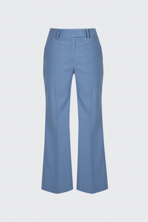[40% OFF]Light blue linen cropped flare trousers